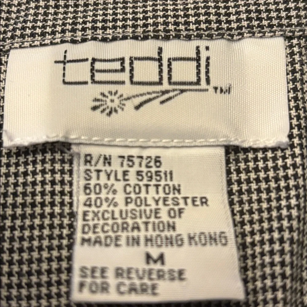 Teddi Checkered Embroidered Dogs Shirt medium - Picture 6 of 8